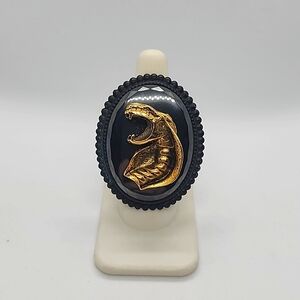 GASOLINE GLAMOUR GOLD COBRA SNAKE HEAD RING